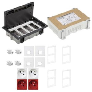 KONTAKT SIMON FLOOR BOX puszka podłogowa 2x gniazdo pojedyncze z/u + 2x DATA + 4x gniazdo RJ45 kat. 6 nieekranowany + kaseta do 1