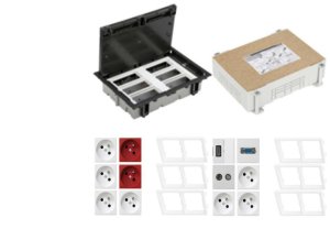 KONTAKT SIMON FLOOR BOX puszka podłogowa 7x gniazdo z/u +2x gniazdo DATA+ 1x VGA +1x RTV-SAT+ 1x HDMI + kaseta do wylewki 1