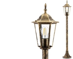 Lampa Ogrodowa Zewnętrzny E27 Niski SŁUPEK LATARNIA 1m Patyna BELLIS LUMILED 1
