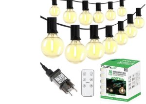 Girlanda Ogrodowa Zewnętrzna Łańcuch Świetlny 15,2m 30x LED Ozdobne Kuleczki 3000K + Pilot DOLLIS LUMILED 1