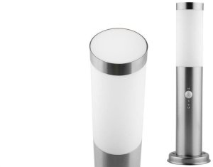 Lampa Ogrodowa Zewnętrzna E27 INOX SŁUPEK 45cm z Czujnikiem Ruchu Lilium Lumiled 1