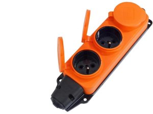 Listwa /rozgałęźnik/ do przedłużacza 3-gniazda z/u gumowe IP44 pomarańczowy AEI602233-L-O 1