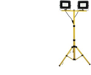 Naświetlacz 2x20W LED 3600lm, 4000K, IP65 1,5m przewód gumowy, na statywie / 47009 1