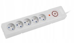 Przedłużacz elektryczny Listwa zasilająca antyprzepięciowa ARCON Z5 na 5 gniazd 2P+Z z wyłącznikiem szara 5m 3
