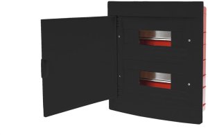 ROZDZIELNIA OBUDOWA ELEKTRYCZNA PODTYNKOWA 2x12 24 CZARNA CZRM-PT-24M 1