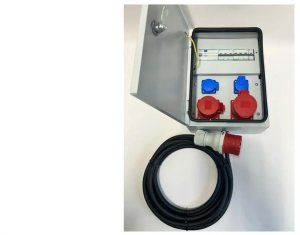 IP54 Metalowa rozdzielnica elektryczna CEE 32A 16A 2x230V z bezpiecznikami HAGER FI z kablem 5m 94H-5 1