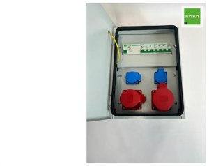 IP54 Metalowa rozdzielnica ścienna CEE 32A 16A 2x230V z bezpiecznikami FI 94V-1 1