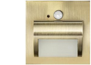 Oprawa Beryl PIR mosiądz zimna 6500K 1,5W 12V DC 9 led smd 3014 kwadrat do puszki fi 60 z czujką ruchu PIR 1