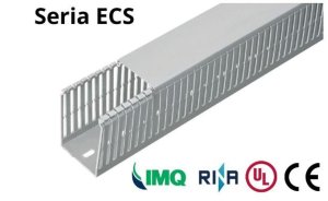 Korytko grzebieniowe samogasnące 4/6/4 150x80 szare z pokrywą PV UV /2m/ ECS15080 1