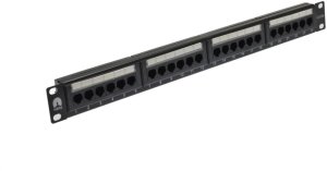 Patch panel RACK 19 kat.5e 24p UTP 1U czarny NEKU 1