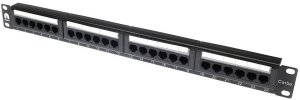 Patch panel RACK 19 kat.5e 24p UTP 1U czarny NEKU 4