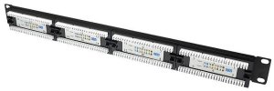 Patch panel RACK 19 kat.5e 24p UTP 1U czarny NEKU 5