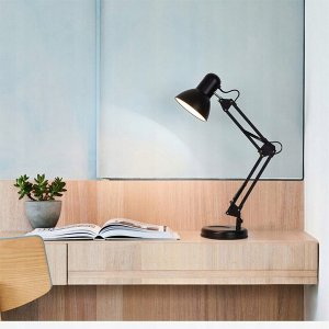 Lampka biurkowa Lumiled Lampka Biurkowa Kreślarska Stołowa E27 TOBI Czarna Lumiled + uchwyt na blat 4
