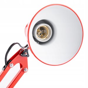 Lampka Biurkowa Kreślarska Stołowa E27 TOBI Czerwona Lumiled + uchwyt na blat 6