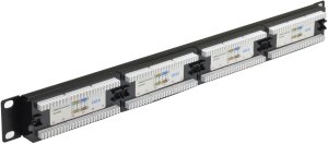 Patch panel RACK 19cali kat.6 24p UTP 1U czarny NEKU 2