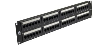 Patch panel RACK 19 kat.6 48p UTP 2U czarny NEKU 1