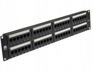 Patch panel RACK 19 kat.6 48p UTP 2U czarny NEKU 4