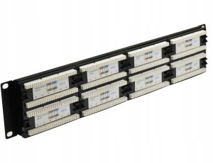 Patch panel RACK 19 kat.6 48p UTP 2U czarny NEKU 5
