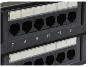 Patch panel RACK 19 kat.6 48p UTP 2U czarny NEKU 6