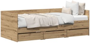 Łóżko dzienne Dąb rzemieślniczy Sklejka 90 x 190 cm Wytrzymałe 2