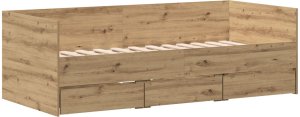 Łóżko dzienne Dąb rzemieślniczy Sklejka 90 x 190 cm Wytrzymałe 3