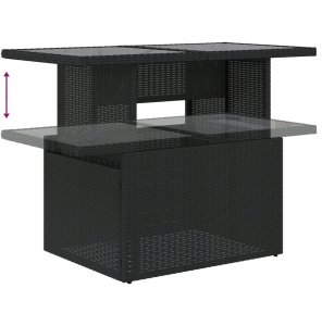 vidaXL Zestaw Sofy Ogrodowej Zestaw 9 Czarny Rattan, Poduszki Polyesterowe 11