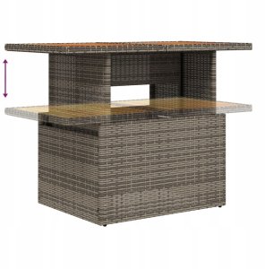 Zestaw Sof Ogrodowych vidaXL 9-elementowy Szary Rattan 11