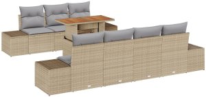 vidaXL Zestaw Sof Ogrodowych Zestaw 8 Beżowy Rattan 2