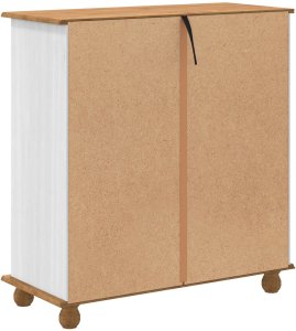 vidaXL Komoda Biała i drewniana Lite drewno i MDF Średnia Komoda 8