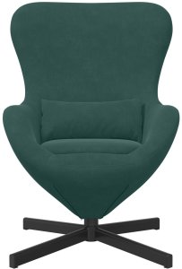 vidaXL Fotel jajko ciemnozielony aksamit 4