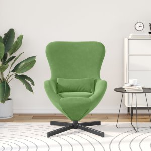 vidaXL Fotel Jajko Zielony Welur 3