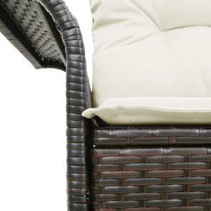 vidaXL Sofa ogrodowa 2-osobowa z poduszkami brązowy polirattan 7