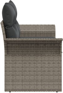 vidaXL Sofa ogrodowa 2-osobowa z poduszkami szara z polirattanu 6