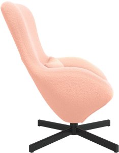 vidaXL Fotel jajko Różowy z tkaniny przypominającej wełnę 5