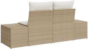 vidaXL Sofa ogrodowa 2-osobowa z poduszkami beżowa z polirattanu 6