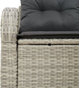vidaXL Sofa ogrodowa 2-osobowa z przechowalnią i poduszkami jasnoszara z polirattanu 8