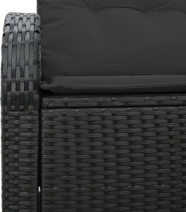 vidaXL Sofa ogrodowa 2-osobowa z poduszkami czarna z polirattanu 7