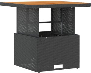 vidaXL Zestaw ogrodowy 3-częściowy z poduszkami czarny rattan polietylenowy akacja (42007911) 5