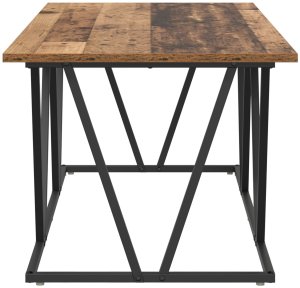 vidaXL Kawowy stół z odzyskanego drewna, 100x50x40 cm, z płyty wiórowej i metalu 5