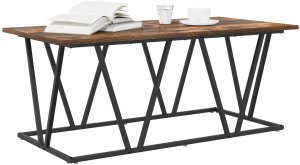 vidaXL Stolik kawowy z dymionego dębu 100x50x40 cm, z drewna inżynieryjnego i metalu 3