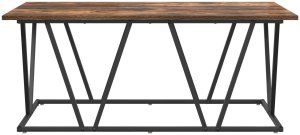 vidaXL Stolik kawowy z dymionego dębu 100x50x40 cm, z drewna inżynieryjnego i metalu 4