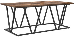 vidaXL Stolik kawowy z dymionego dębu 100x50x40 cm, z drewna inżynieryjnego i metalu 6