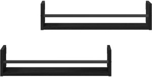 vidaXL Półka ścienna Czarny dąb MDF, Płyta wiórowa 60 x 16 x 14 cm 6