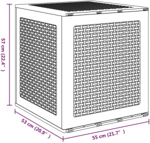 vidaXL Skrzynia na Zewnątrz Jasnoszara 55x53x57 cm PP 10