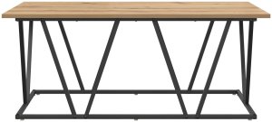 vidaXL Stolik kawowy Artisan z dębu, 100x50x40 cm, z drewna inżynieryjnego i metalu 4