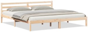 vidaXL Łóżko z zagłówkiem 200x210 cm z litego drewna sosnowego 2