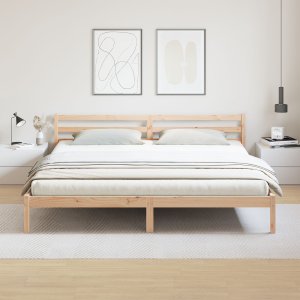 vidaXL Łóżko z zagłówkiem 200x210 cm z litego drewna sosnowego 4