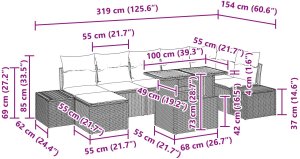 Zestaw sofy ogrodowej Zestaw 8 Beżowy, Szary 12