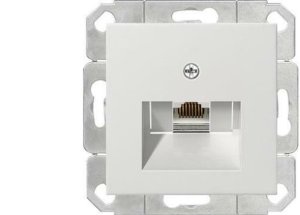 Gniazdo komputerowe poj. RJ45 cat. 6 Gira System 55 biały mat 1