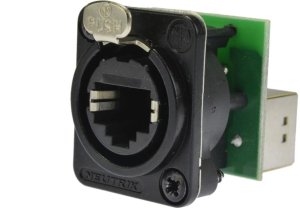 NEUTRIK Gniazdo tablicowe panelowe RJ45 8P8C kat.5e Łącznik sieciowy NE8FDP-B 1